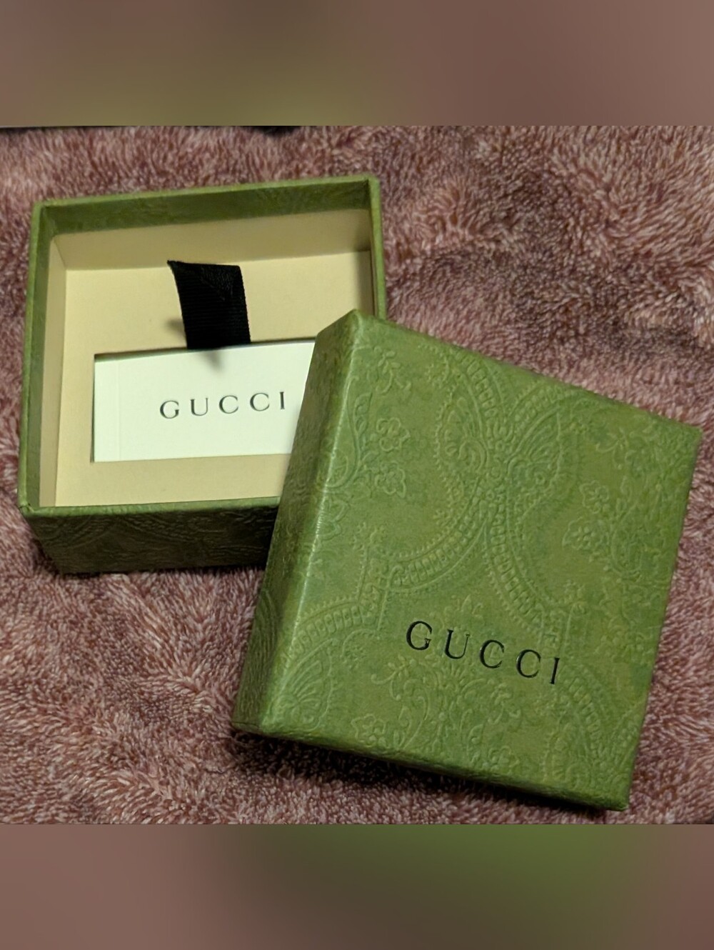 Authentic GUCCI Green Jewelry Gift Box Set Booklet Vintage Small Watch Silver